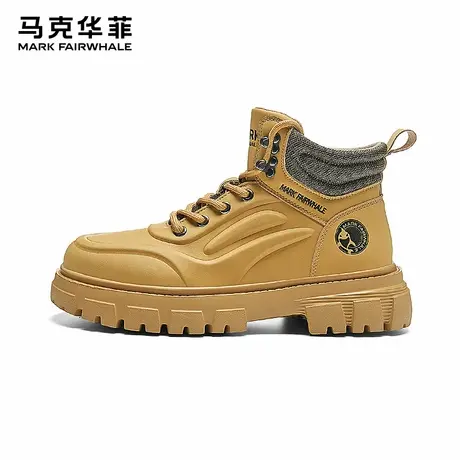 马克华菲马丁靴男款春秋复古英伦风工装大黄靴子厚底休闲沙漠短靴商品大图