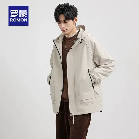 【三防】罗蒙男士户外冲锋夹克衣服2025秋季新款时尚连帽休闲外套商品大图