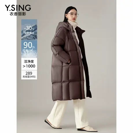 【零压感高充绒量】衣香丽影咖色羽绒服女中长款2024冬季新款外套商品大图