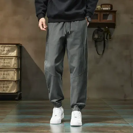唐狮秋季男款休闲长裤深灰色裤子男士束脚裤潮流百搭休闲宽松TMTA商品大图