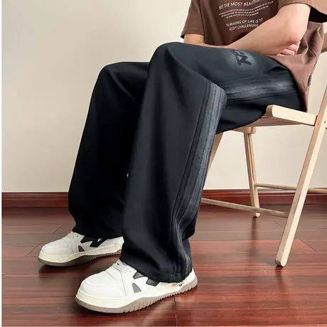 唐狮卫裤男春秋季新款运动裤男生针织长裤大宽松显瘦裤子男TE图片