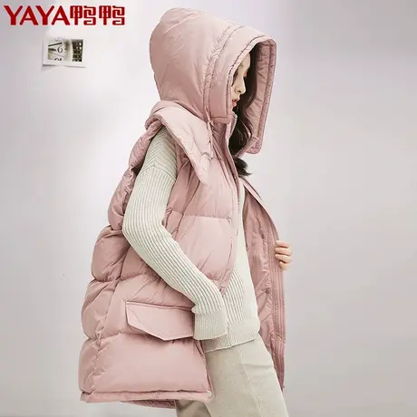 【官旗直播专享】羽绒马甲女2023新款短款连帽面包宽松休闲马甲图片