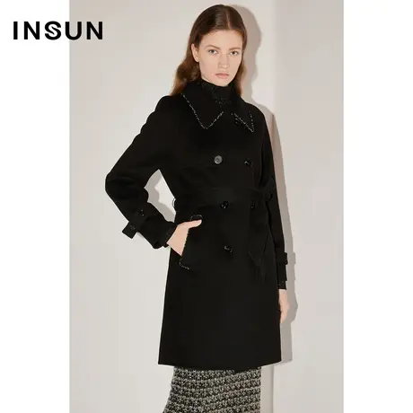 【官方直播】恩裳COVER新品舒适保暖羊毛易打理气质毛呢大衣图片