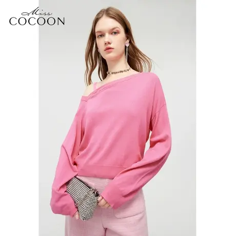 MISSCOCOON法式时尚上衣24春装新款镂空设计针织衫女商品大图