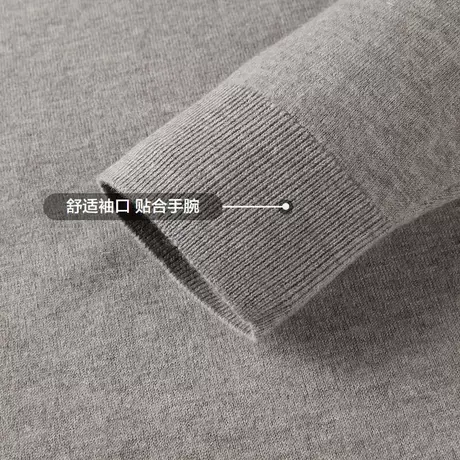 HLA/海澜之家轻商务经典系列长袖针织衫23秋冬圆领纯羊毛毛衣男图片