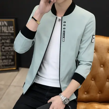 男士外套2023新款潮流帅气修身男装春秋季流行上衣服韩版休闲夹克商品大图