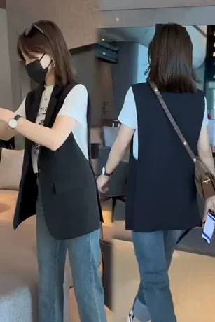 2023春秋新款西装马甲女洋气显瘦潮流时尚小个子西服马夹背心外套商品大图