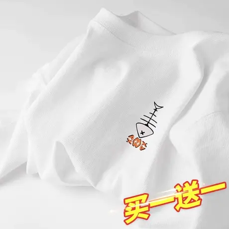 春秋长袖上衣女基础内搭宽松纯棉t恤2023年新款小众设计感打底衫商品大图