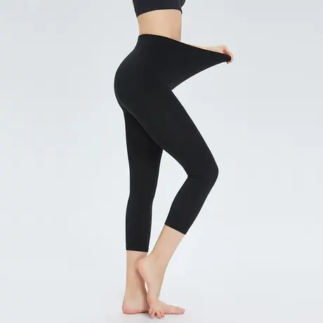 春秋保暖八分打底裤女外穿7分薄款紧身弹力高腰黑色显瘦靴裤护膝图片