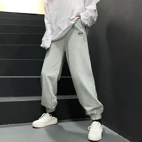 哈伦裤子女春秋2020新款宽松显瘦百搭cec直筒束脚休闲运动裤ins潮图片