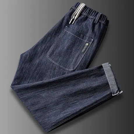 2023年新款春秋款男士牛仔长裤子宽松紧腰直筒休闲痞帅潮牌秋冬季商品大图