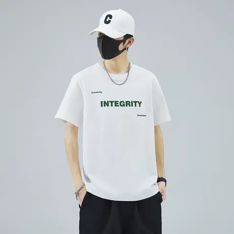 2024新款男士男装夏装短袖T恤夏季纯棉男生宽松圆领体恤夏款上衣商品大图