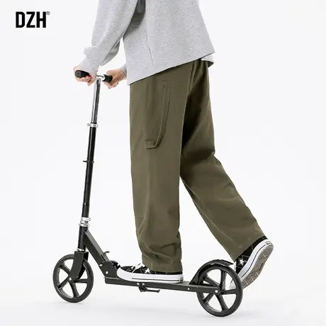 男士军绿色工装裤子男直筒春夏潮牌宽松男裤美式复古高街休闲长裤商品大图