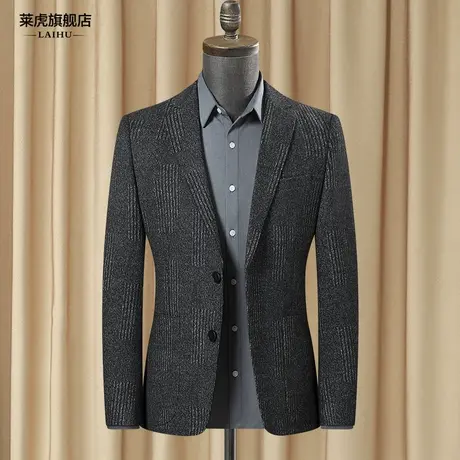 秋季新款休闲西装男士外套修身韩版中年商务弹力小西服男单件上衣商品大图