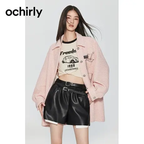 【品牌甄选】欧时力 法式小香风外套女 23秋冬中长款宽松设计感图片