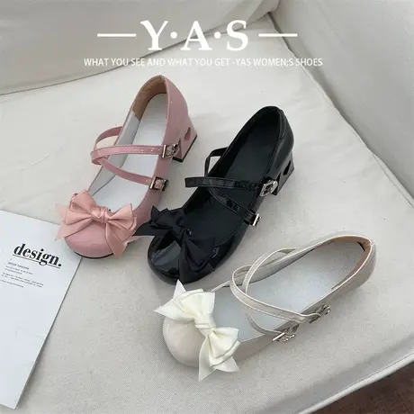 日系可爱lolita甜酷玛丽珍小皮鞋女2024春夏季新款蝴蝶结JK单鞋潮商品大图