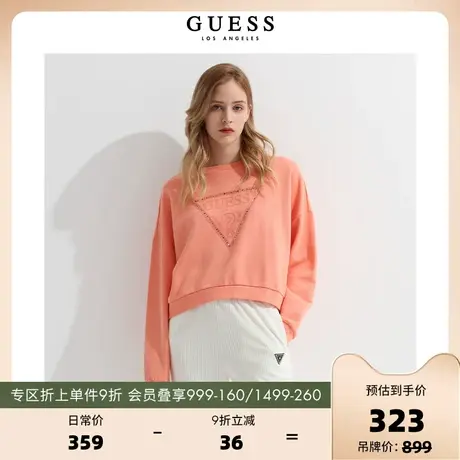 GUESS秋款小个子女士oversize圆领舒适潮流宽松时尚极简舒适卫衣图片