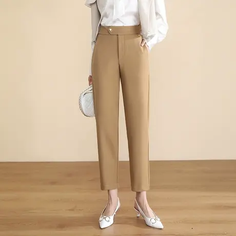 气质垂感九分西装裤女秋季2023新款职业休闲裤显瘦高腰直筒烟管裤图片