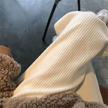 灯芯绒裤子女春秋高腰显瘦直筒宽松休闲裤秋冬拖地阔腿裤子潮ins商品大图