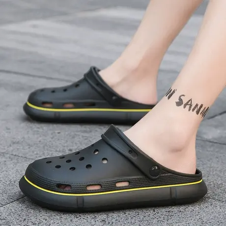 雨鞋男款时尚钓鱼水鞋厨房户外防滑涉水鞋男士沙滩洞洞胶鞋防水鞋商品大图