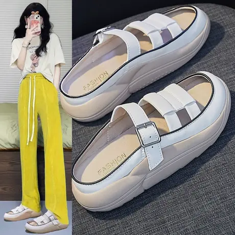 拖鞋女2023新款春夏孕妇外穿超软底踩屎感休闲百搭脚浮肿宽松凉鞋图片