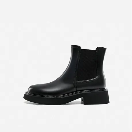 Nine West/玖熙2023年冬季新款切尔西靴女短靴圆头厚底烟筒靴英伦图片