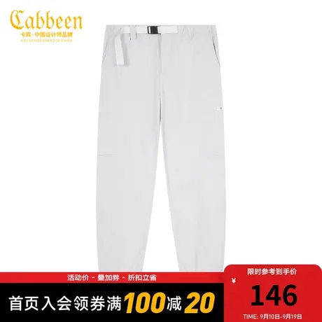 卡宾男装束脚休闲裤新款卡扣工装长裤简约通勤F商品大图