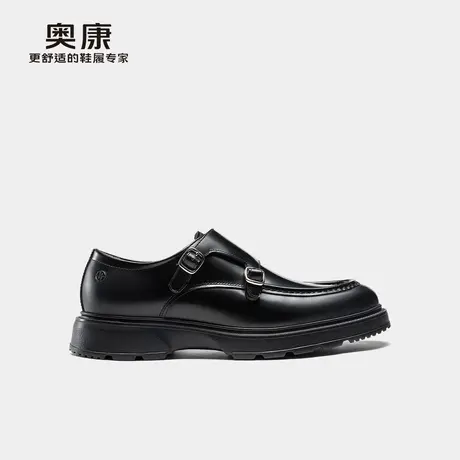 奥康 男鞋2025夏英伦风厚底商务正装皮鞋套脚皮鞋图片