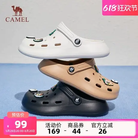 骆驼女鞋2025夏季新款增高厚底两穿凉鞋休闲拖鞋女外穿镂空洞洞鞋商品大图