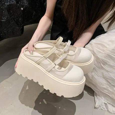 2025新百搭休闲风可爱包头拖鞋女夏天外穿网纱厚底防滑拖鞋学生院商品大图