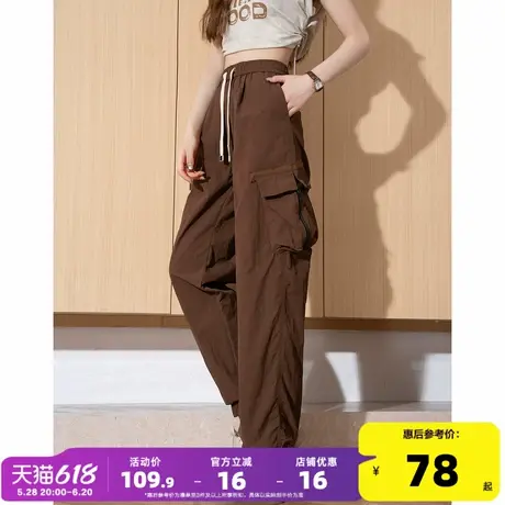 唐狮2025春季女休闲长裤净色工装裤复古百搭高级感小个子潮流yc图片
