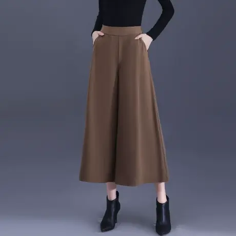 时尚宽松九分阔腿裤女秋季2023新款大码垂感裙裤通勤休闲大脚裤子商品大图