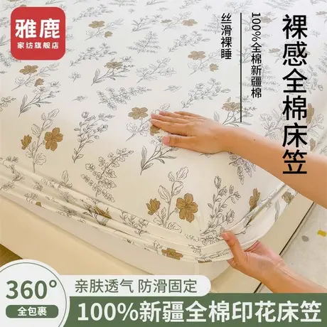 雅鹿全棉纯棉床笠单件加厚床垫保护罩床套防滑防尘罩床罩2024新款商品大图