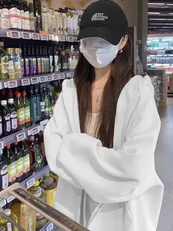 欧美hiphop潮牌美式连帽卫衣女秋季薄款外套ins大码遮肉休闲帽衫商品大图