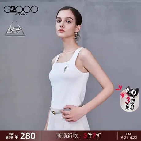 【联名插画刺绣/罗纹亲肤/商场新款】G2000女SS25舒适背心针织衫图片