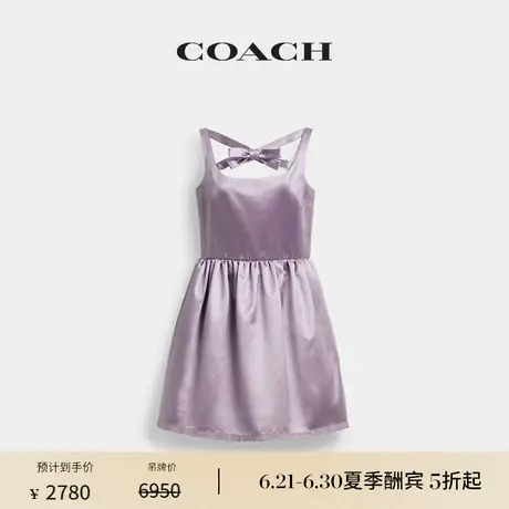 【新品】COACH/蔻驰女士十字绑带丝缎迷你连衣裙裙子图片