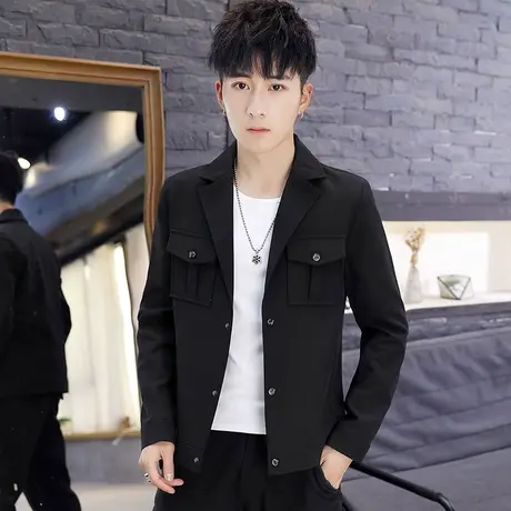 2023新款男士外套春秋季韩版潮流休闲夹克男装西装翻领早秋上衣服商品大图