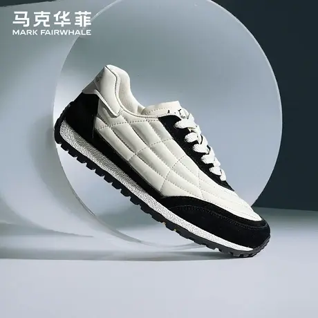 马克华菲男鞋2025秋季新款黑白熊猫鞋潮流时尚运动足球德训鞋板鞋商品大图