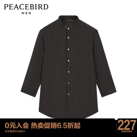 太平鸟男装 中袖衬衫休闲细条纹衬衣B1CBC2306商品大图