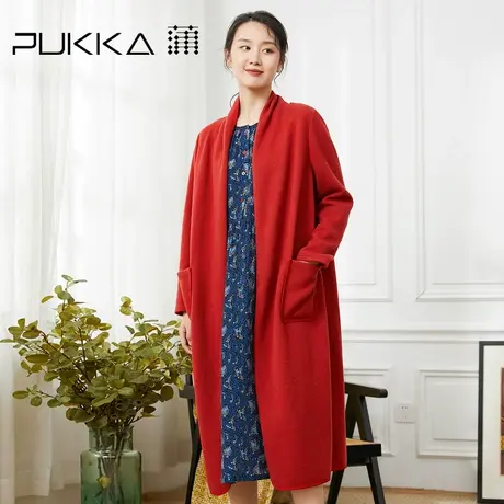 蒲PUKKA宽松外套女原创设计感羊毛大口袋外套2022冬季新款商品大图