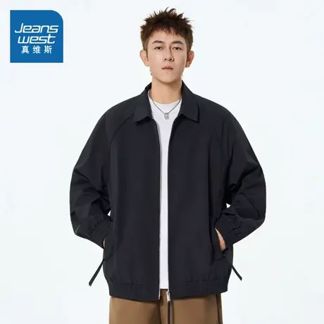 LE真维斯男装轻商务翻领夹克 2025秋季新品男士港风通勤宽松外套图片