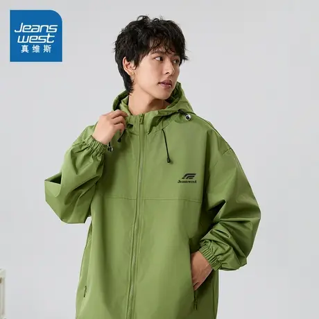JR真维斯男装休闲连帽防水外套 2025冬季新品 机能风户外夹克男商品大图