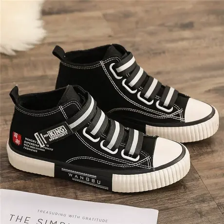 秋冬季加绒二棉鞋女2023新款保暖高帮帆布鞋休闲板鞋过冬运动鞋潮图片