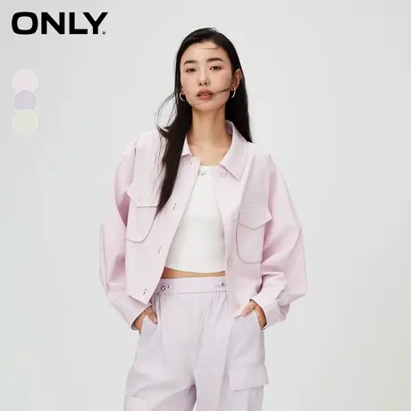 【买4免1】ONLY奥莱夏季新款百搭绑带蝙蝠袖纯色宽松短款外套女商品大图