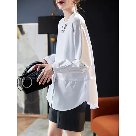 宝诗黎【新品价148元】圆领宽松加绒长袖T恤ACV1046商品大图