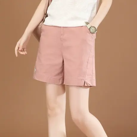 韩潮袭人高腰直筒开叉五分休闲裤女2024夏季新款百搭显瘦短裤热裤图片