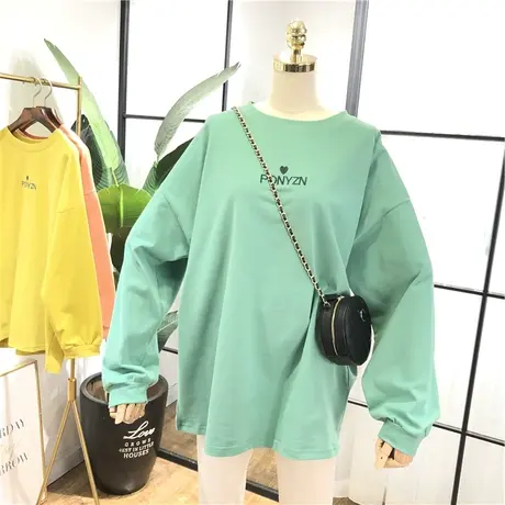 长袖t恤女秋装2020新款韩版ins潮原宿bf风宽松百搭打底衫外穿上衣商品大图