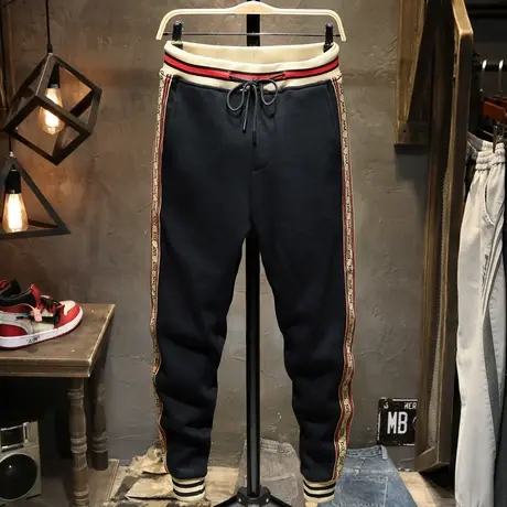 夏季款轻奢运动小脚收口休闲裤男士卫裤束脚裤男潮牌长裤男松紧腰商品大图