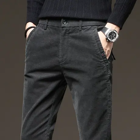 冬季秋冬款纯棉灯芯绒条绒休闲长裤男士直筒宽松2024新款春季男装商品大图