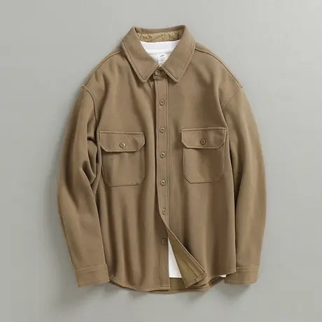 衬衫男长袖秋冬季宽松工装黑色衬衣男士休闲百搭夹克外套潮流男装商品大图